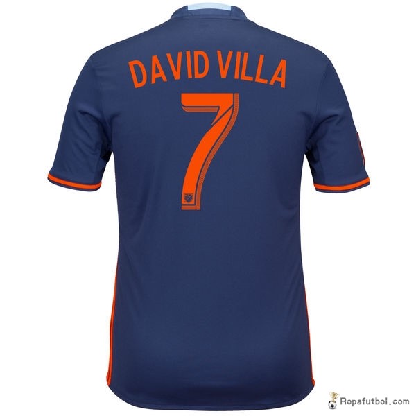 Camiseta New York City Replica Segunda Ropa David Villa 2016/17 Azul